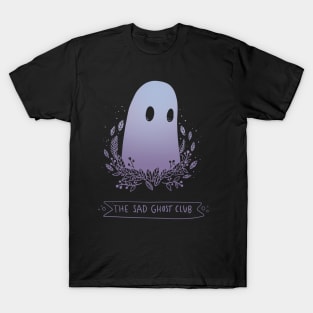 cute sad Spooky ghost club purple T-Shirt